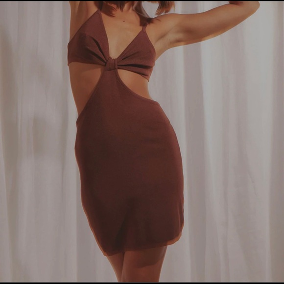 Peppermayo Iman Knit Dress | Small | Brown - Picture 1 of 7